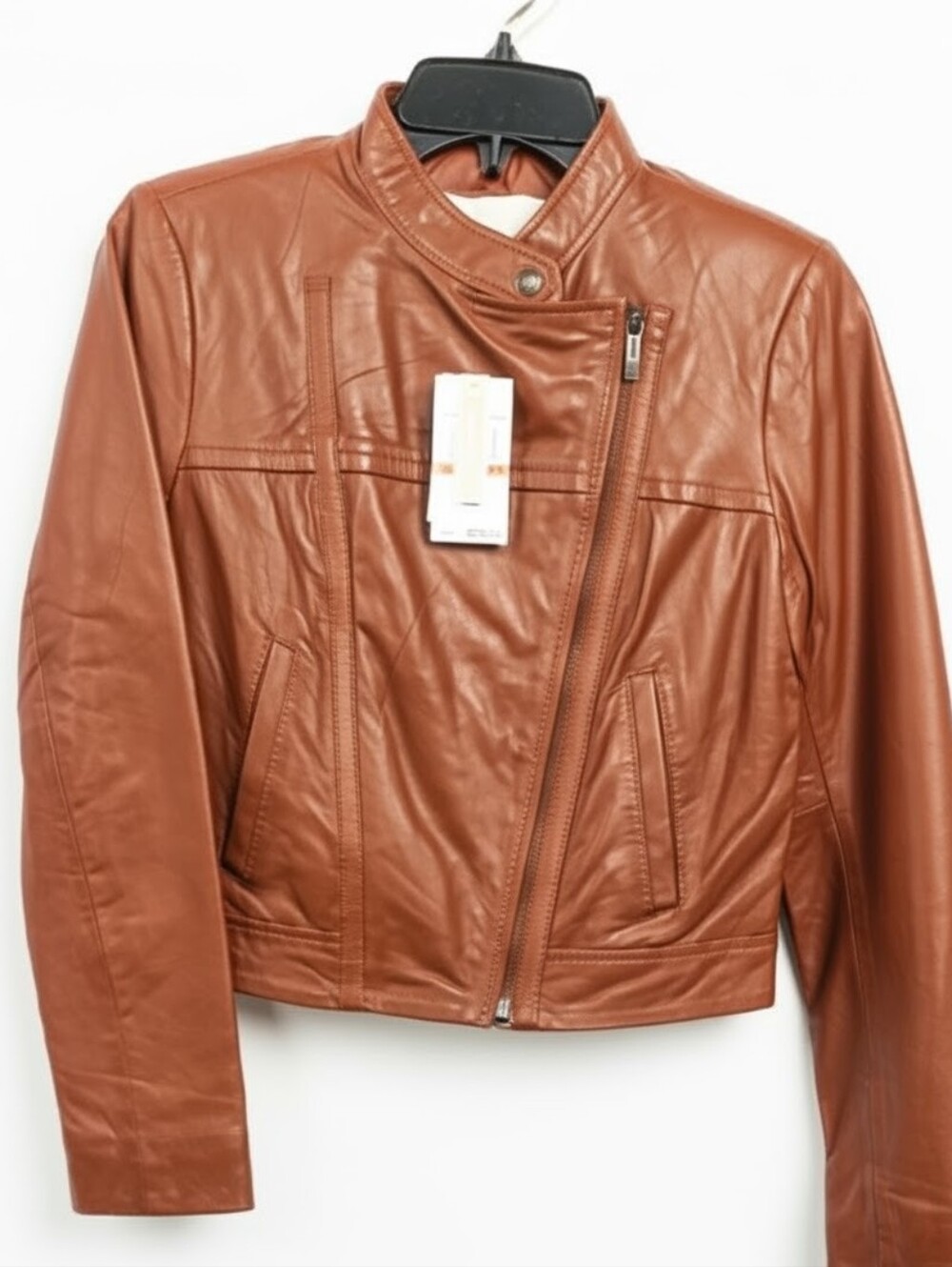 NWT Michael Kors Genuine Lambskin Leather Moto Jacket